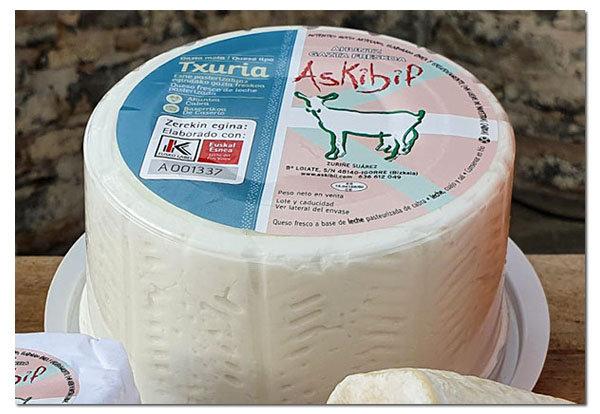 Queso fresco de leche de cabra Askibil - Bizkaia - Eusko Label